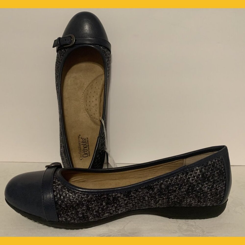 Croft & Barrow Ortholite Comfort Foam Flat Slip-on Shoes, 8.5 Navy Boucle